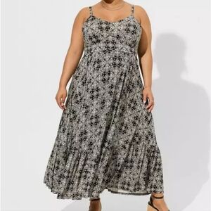 Torrid Maxi Dress Bandana Print Black And White Sz 3